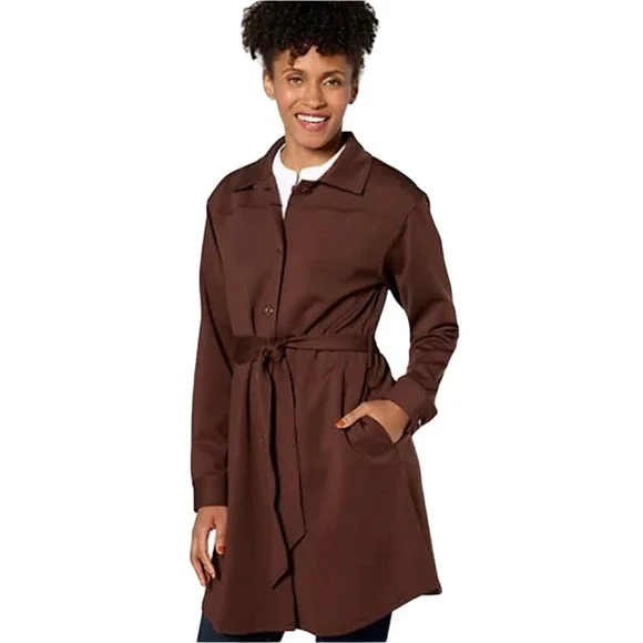 BEAUTIFUL by Lawrence Zarian Petite Ponte Button Jacket EXPRESSO NWOT SIZE 1XP - Picture 1 of 7